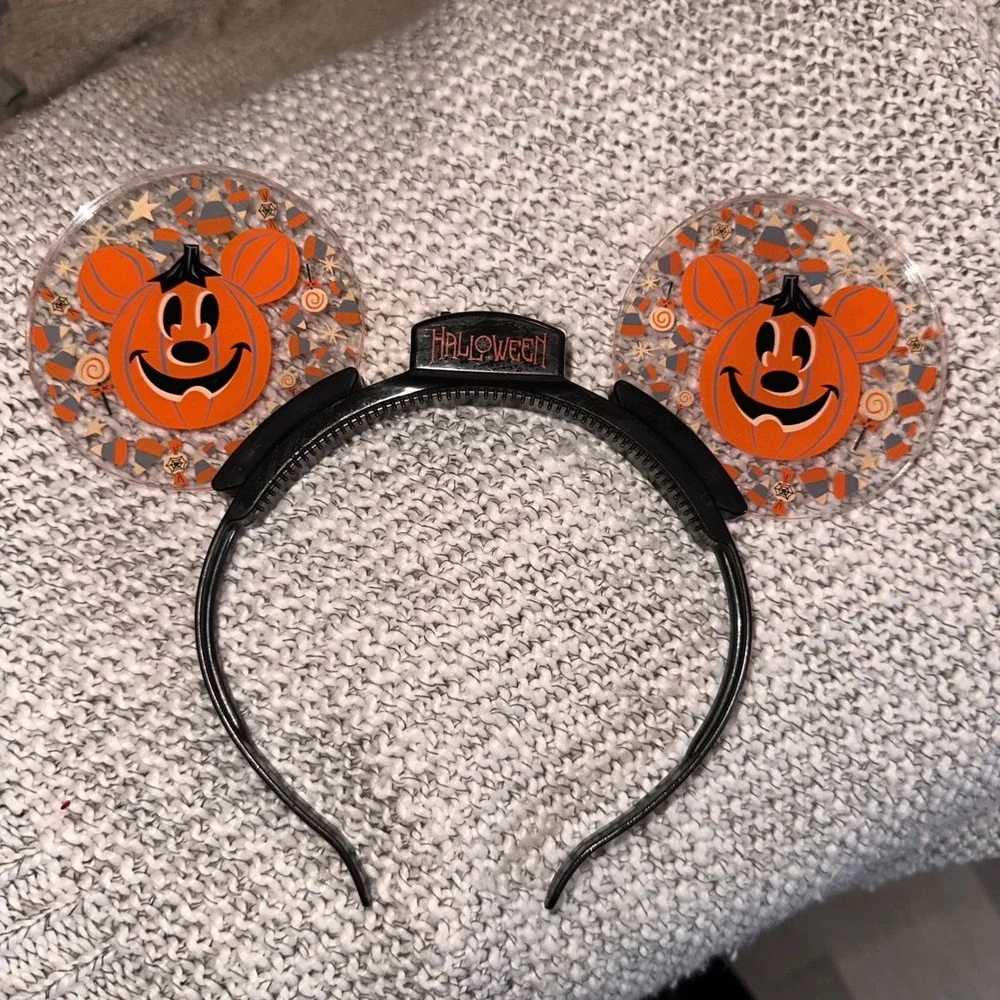 Disney Dancing Light Up PUMPKIN Mickey Ears Headband Halloween Candy RETIRED